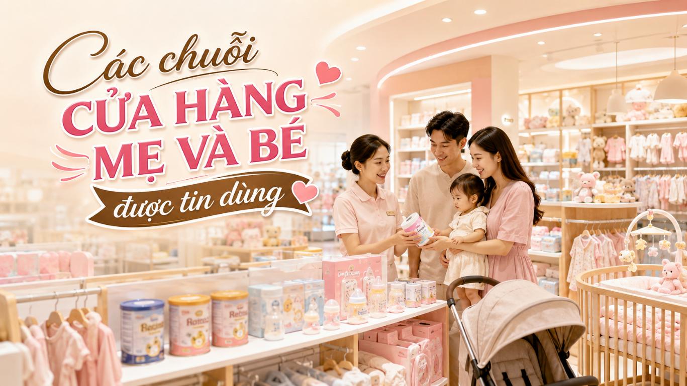Các chuỗi cửa hàng mẹ và bé được tin dùng