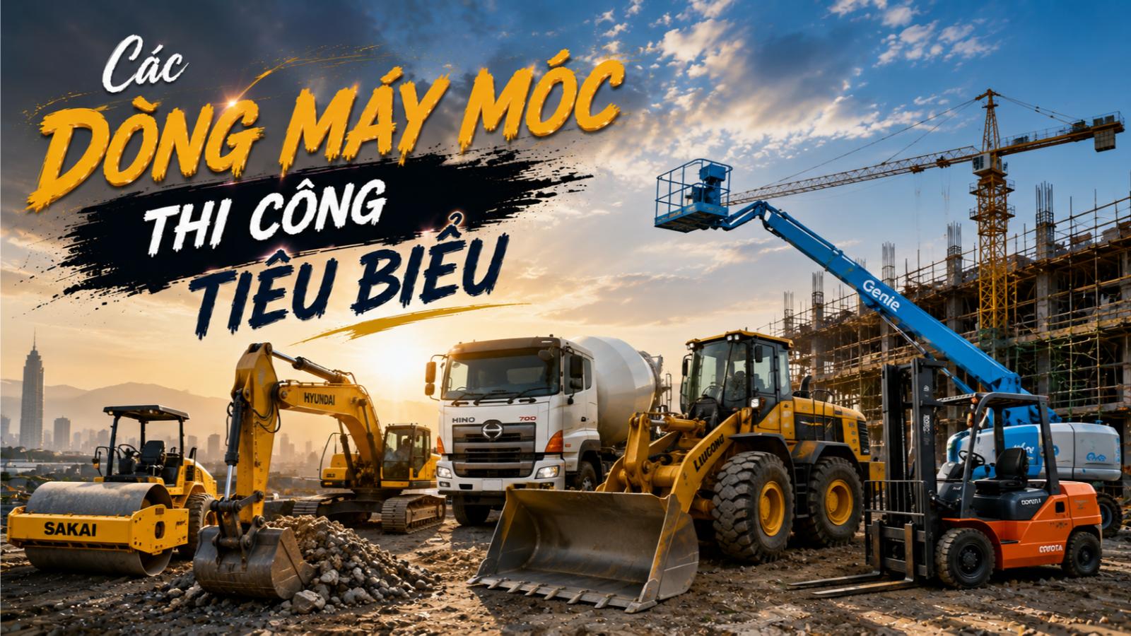 Các dòng máy móc thi công tiêu biểu