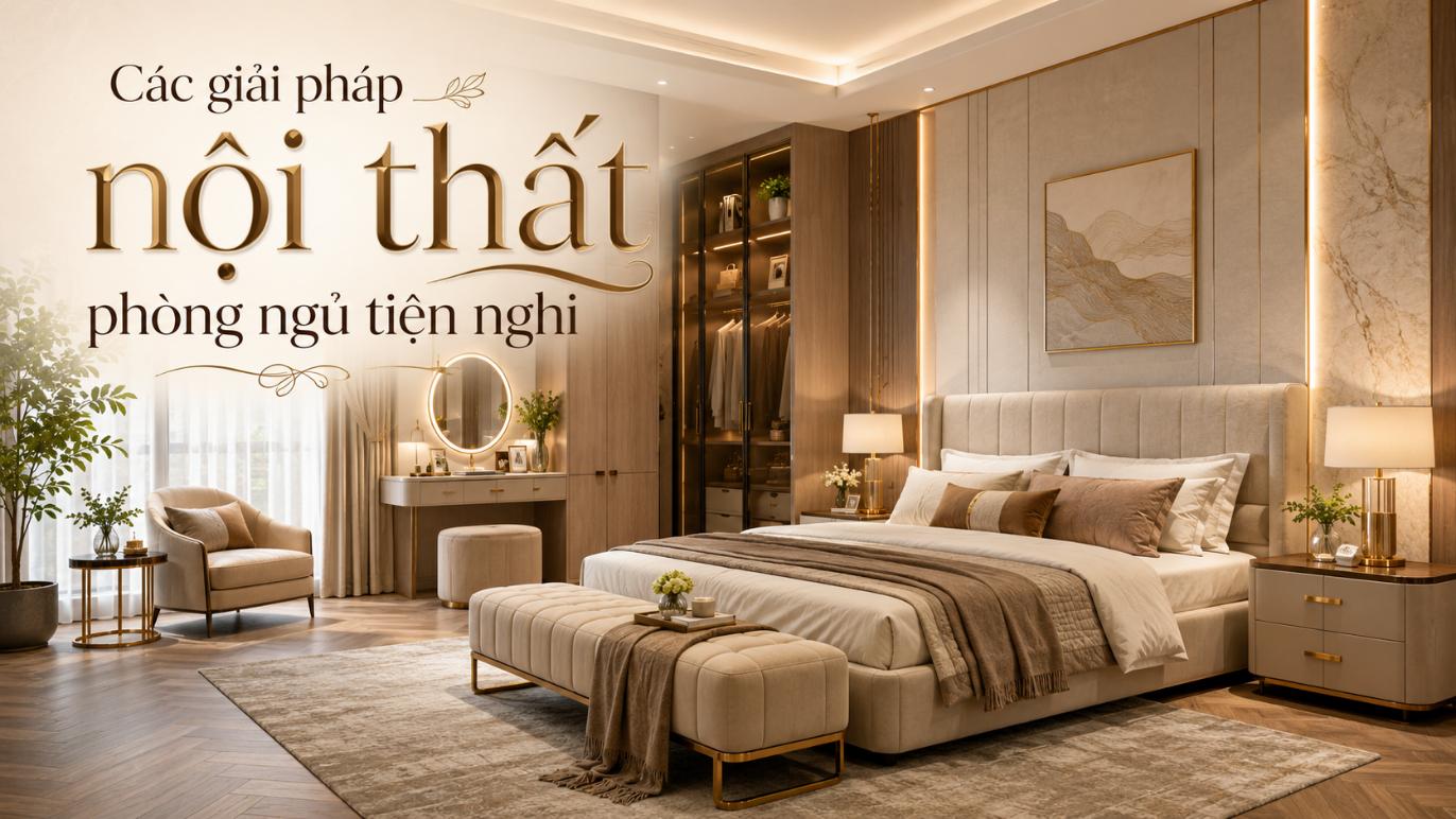 Các giải pháp nội thất phòng ngủ tiện nghi