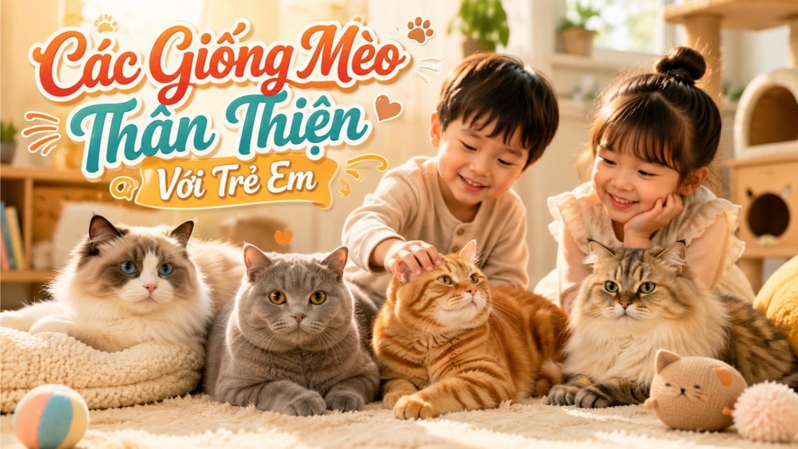 Các giống mèo thân thiện với trẻ em
