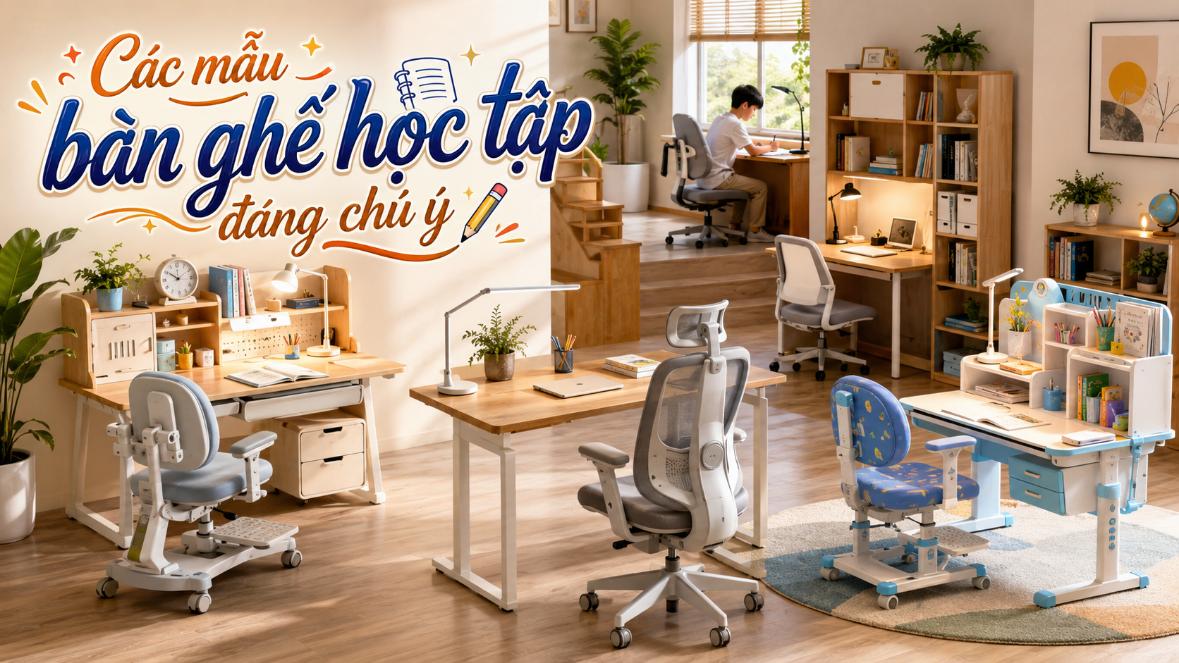 Các mẫu bàn ghế học tập đáng chú ý