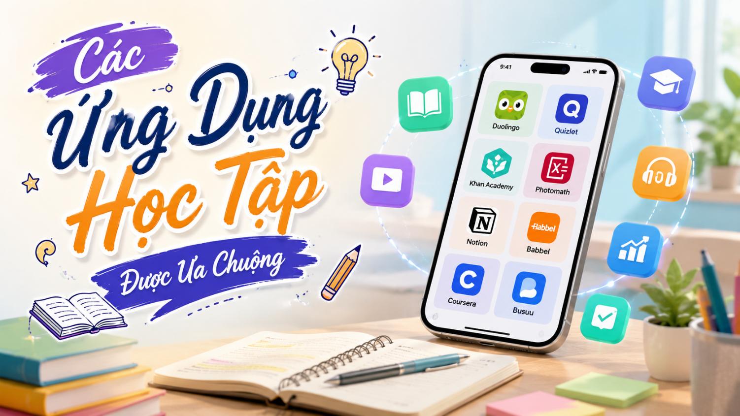 Các ứng dụng học tập được ưa chuộng