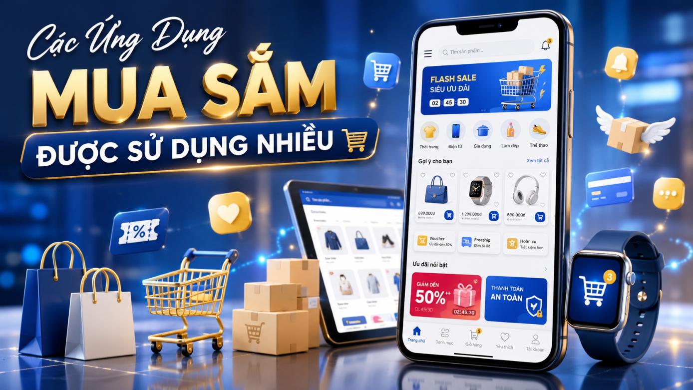 Các ứng dụng mua sắm được sử dụng nhiều